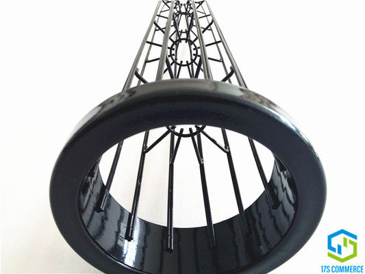 Spinnen-Käfig-Flussstahltaschenhaus Käfig des Schweißungs-vertikaler Draht-Stern-Filter-Käfig-Silikon-Beschichtungs-Falten-Käfig-138mm